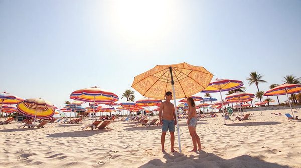 Top parasol rentals featuring quick and easy opening systems